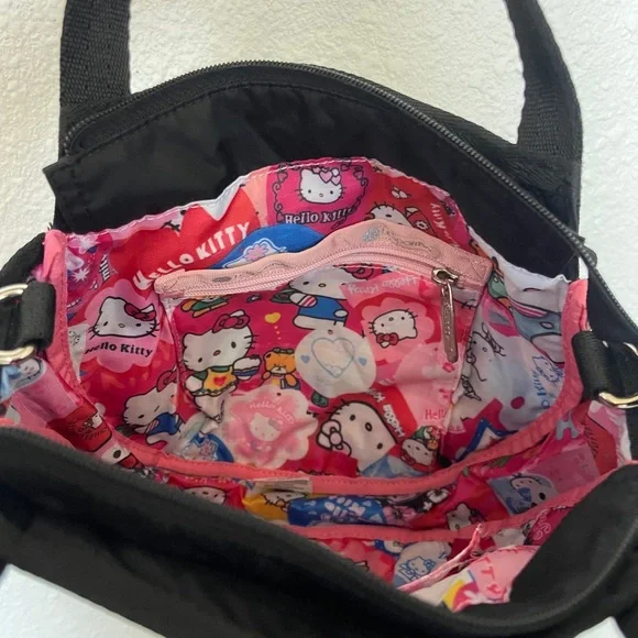 LeSportsac Black and Red Hello Kitty Hand Bag (Including Crossbody Straps) NWOT - Picture 5 of 8